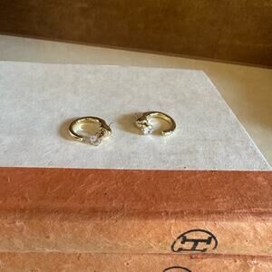 Gold Hoop Earrings with Crystal Detail- accessories classic chic design